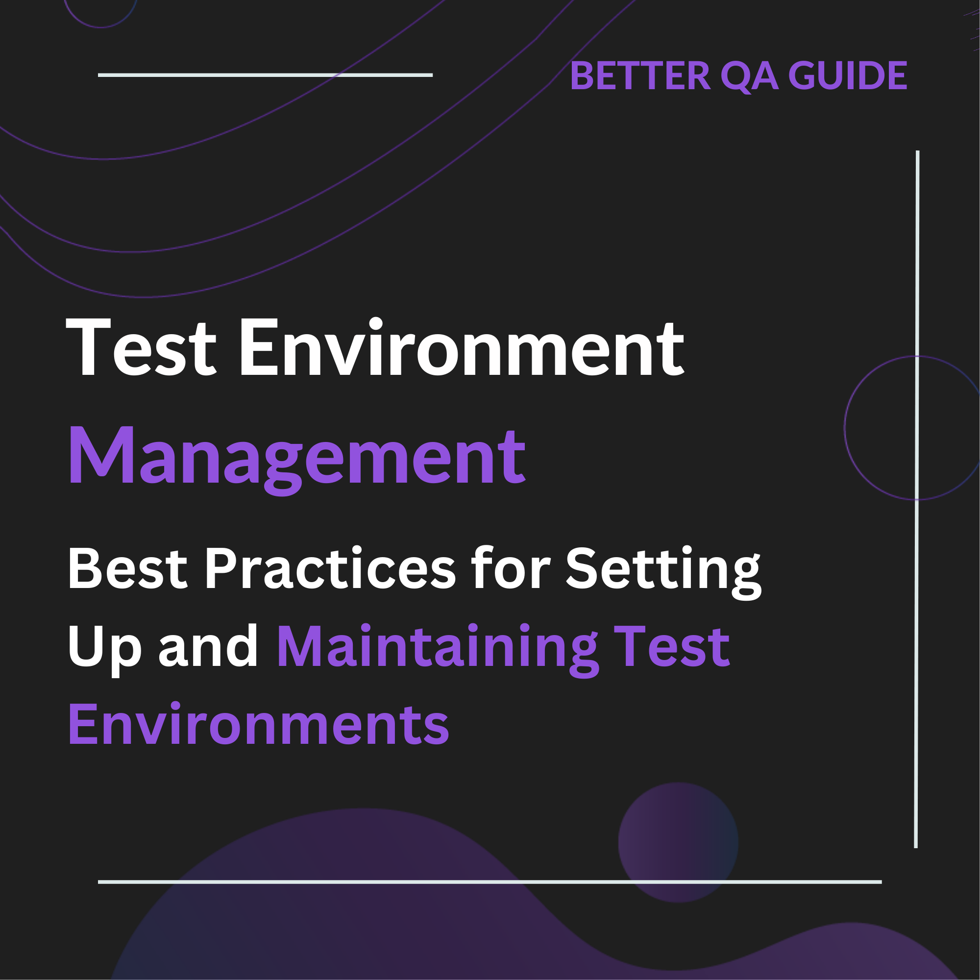 Test Environment Management Best practices for setting up and maintaining test environments